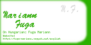 mariann fuga business card